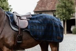 Riding Rug Heavy Fleece - Navy/Check/L