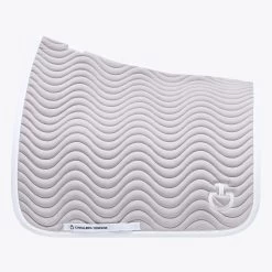 Wave Quilted Dressage Saddle Pad - Light Grey