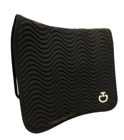 Wave Quilted Dressage Saddle Pad - Black