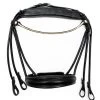 Finesse Double Bridle - Black/black - Full -Horse Riding - Harness Double Bridle Black Gold