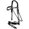 Round Sewn Bridle - Black/White - Full -Horse Riding - Harness E 0522NRDHAO 1 1