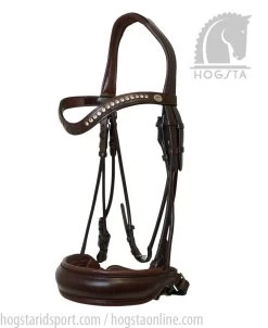 Round Sewn Double Bridle - Brown