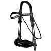 Round Sewn Double Bridle - Black/Lacquer
