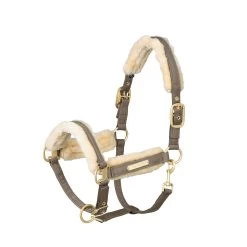 Glossy Fauxfur Halter - Taupe