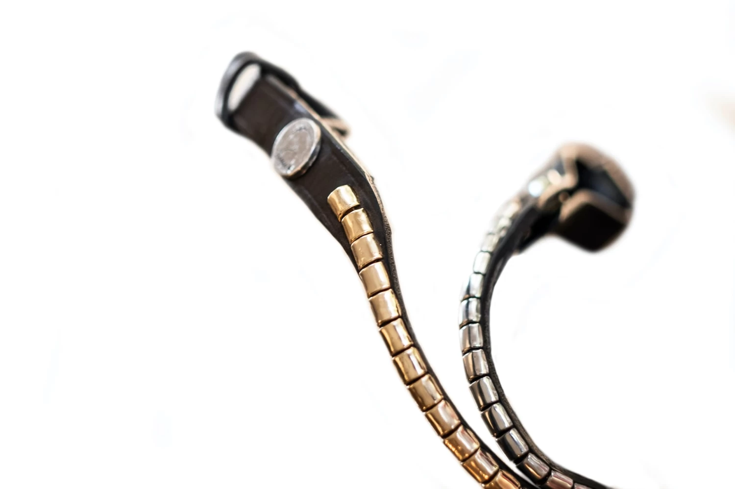 Browband Clincer - Brown/Brass 3 Browband Clincer - Brown/Brass