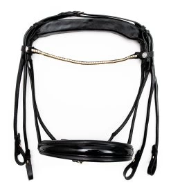 Finesse Double Bridle - Black/Lack/Brass