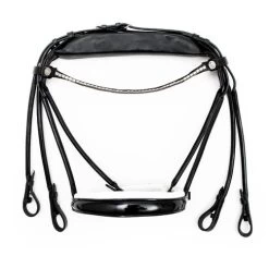 Finesse Double Bridle - Black/White/Lacquer