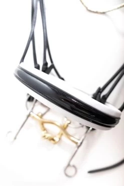 Finesse Double Bridle - Black/White/Lacquer -Horse Riding - Harness FB kandar.bwl 2