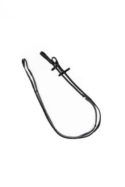 Round Sewn Reins - Stoppers/covers - Black