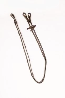 Round Sewn Reins - Stoppers - Brown