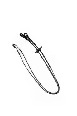 Round Sewn Reins - Stoppers - Black