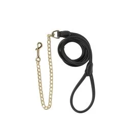 Leather Chain Lead - Black 270cm