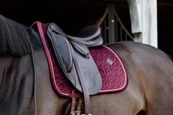 Dressage Saddle Pad Velvet - Burgundy -Horse Riding - Harness KEN 42579 17 DR