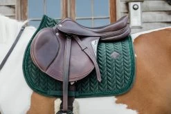 Jumping Saddle Pad Velvet Pearls - Pine Green -Horse Riding - Harness KEN 42590 SJ 1