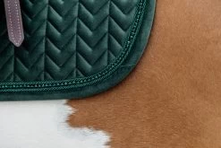 Jumping Saddle Pad Velvet Pearls - Pine Green -Horse Riding - Harness KEN 42590 SJ 2