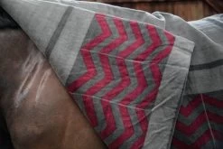 Heavy Fleece Rug - Grey/Burgundy -Horse Riding - Harness KEN 52170 172