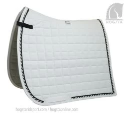 Dressage Saddle Pad - White Black/black Silver