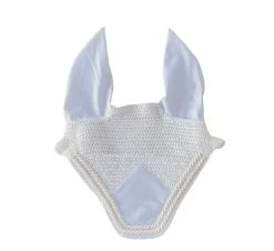 Ear Bonnet White Rhinestone