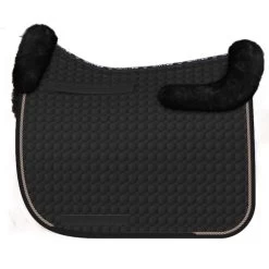 Sheepskin Dressage Saddle Pad - Black/Pigeon