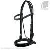 Round Sewn Double Bridle OS - Black/Lacquer -Horse Riding - Harness OS 0001svart lack