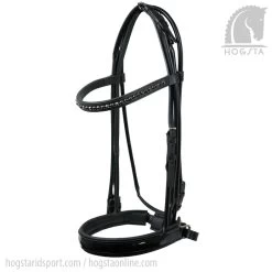Round Sewn Double Bridle OS - Black/Lacquer
