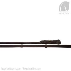 Round-sewn Leather Reins - Brown/Brass