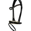 Round Sewn Bridle OS FG - Black/lt Silk - Topaz Sh -Horse Riding - Harness OS 30208092 LSP