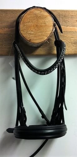 München Round Sewn Double Bridle - Silver Night