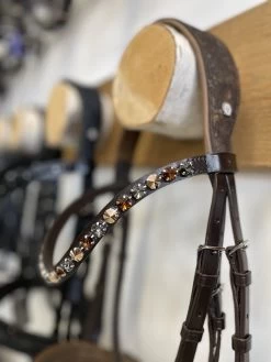 Bridle OS Tokyo - Brown - Grey/Bronze Metallic -Horse Riding - Harness OS 502072 B G M 3