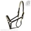 Leather Halter - Brown/Beige -Horse Riding - Harness OS 515372 ny