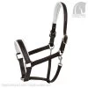 Leather Halter - Brown/White -Horse Riding - Harness OS 615192 BV
