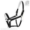 Leather Halter - Black/White -Horse Riding - Harness OS 615192 SV