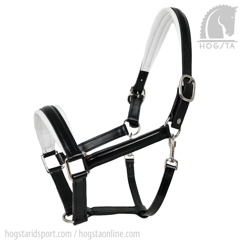 Leather Halter - Black/White