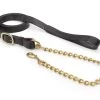 Leather Leadrope With Chain, Hand Loop -Horse Riding - Harness SH S407A 1