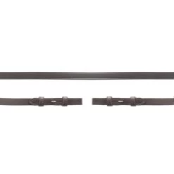 Plain Leather Reins - Espresso/Silver