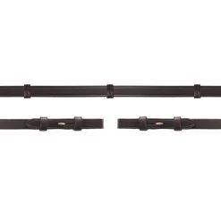 Leather Reins W Stoppers - Espresso/Gold