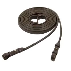 Plain Round Sewn Leather Reins - Espresso